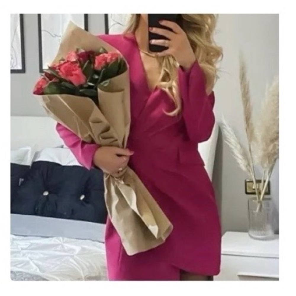 BLOGGER’S FAVE Zara Draped Blazer Dress Fuchsia/Pink